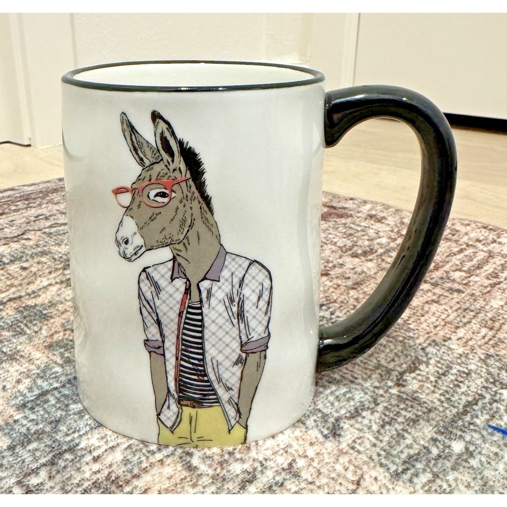 Coffee Mug Horse Donkey Signature Housewares Hipster Animal Oversized